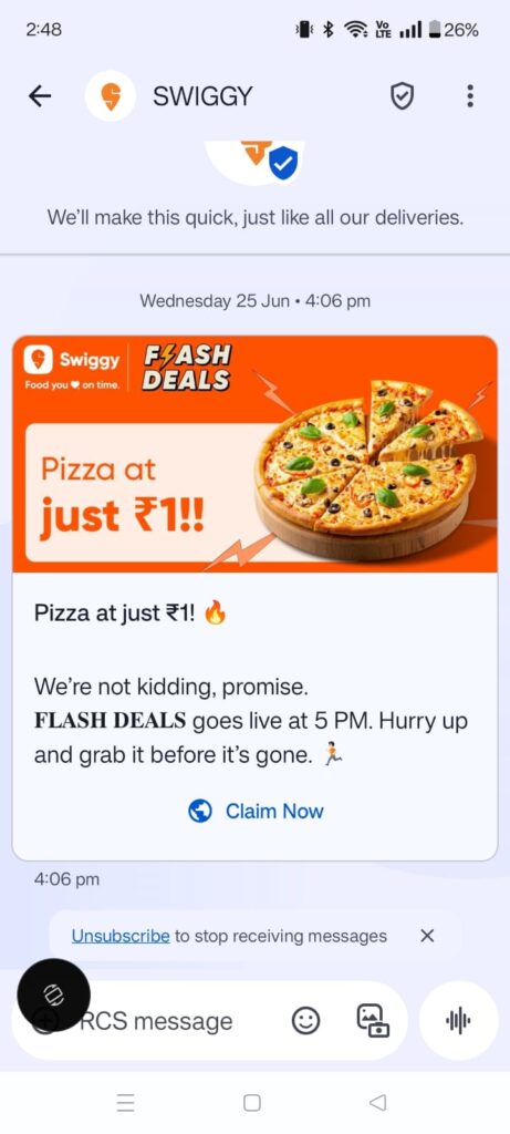 rich communication service message
